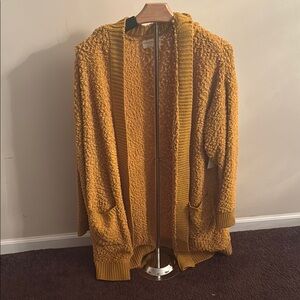 Cozy Mustard Knit Cardigan